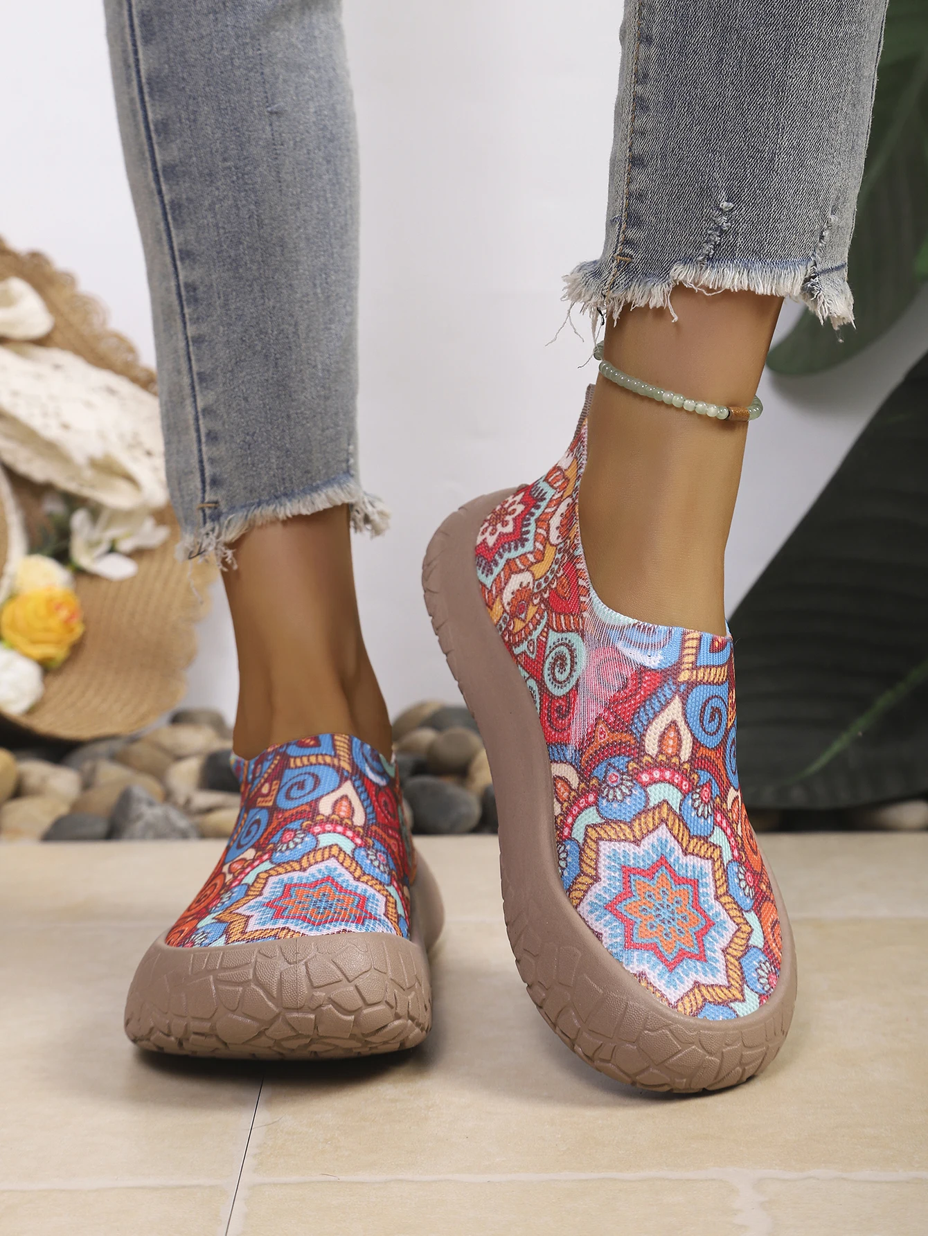 2026 Frühling Herbst Damen Slip-On Sneaker mit Sonnenblumenmuster, Leichte Atmungsaktive Rutschfeste Mesh-Herbst-Wanderschuhe, Park-Light-Wanderschuhe – Detail 24