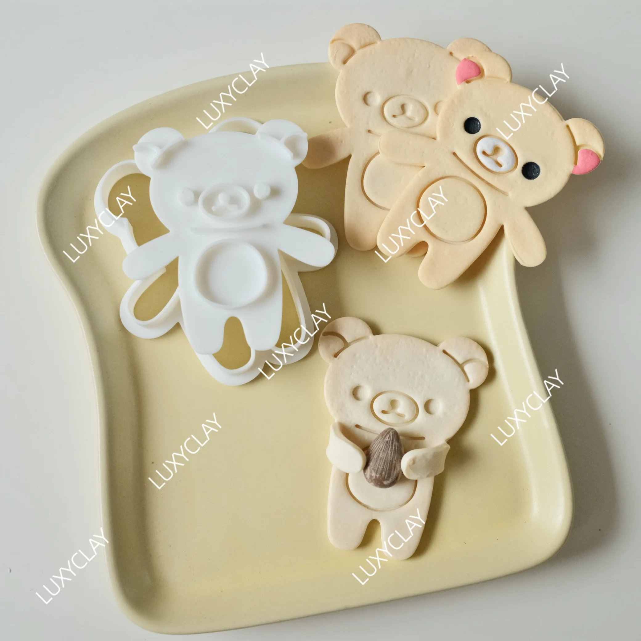 Hug Bear Cookie Cutters Valentine's Day Frosting Biscuit Cutting Mold Baking Cookie Embosser Stamp Moulds Baking Accessories