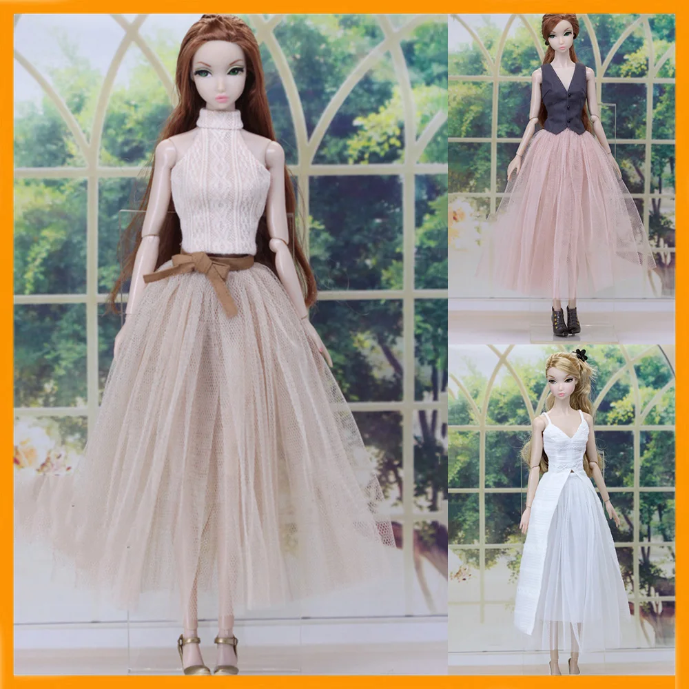 

[30 days shipping] 1/6 Scale Female Princess Chiffon Dress Long Yarn Skirt Clothes for Momoko OB FR Nippon PoppyParker Model