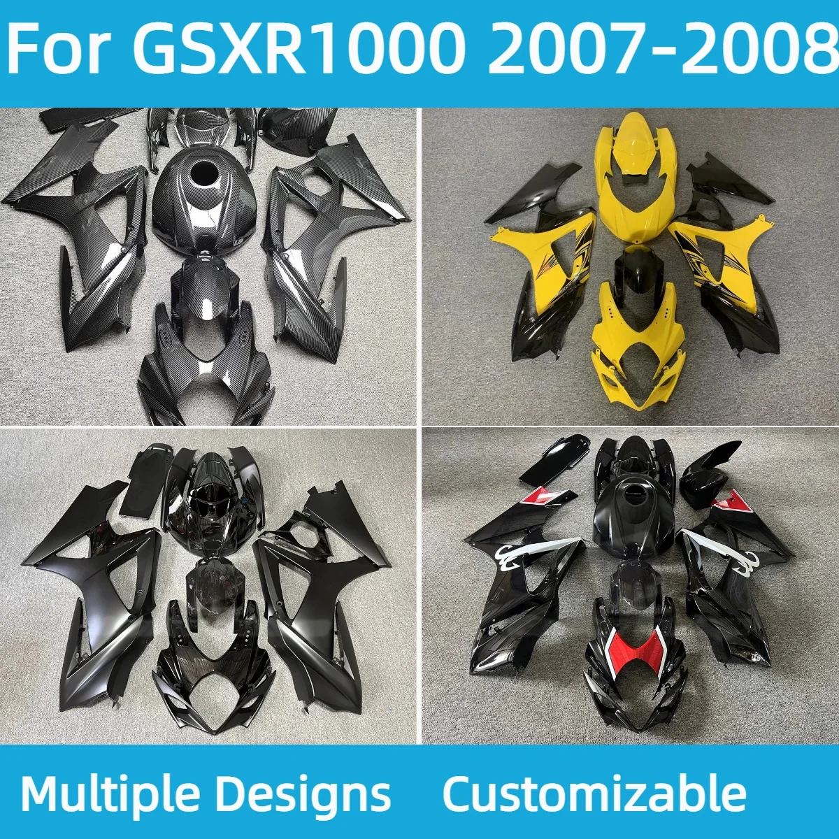 

Injection Fairing Set for GSXR 1000 2007 2008 Carbon Fibre Motorcycle Accessories Full Fairings Panel Kit GSXR1000 07 08