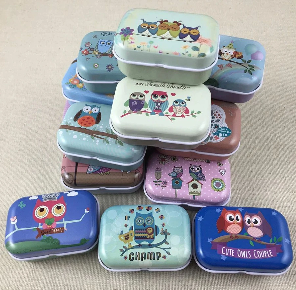 64pcs/lot New Arrival Cute  Candy Color Mini Storage Box Jewelry Box Tin box