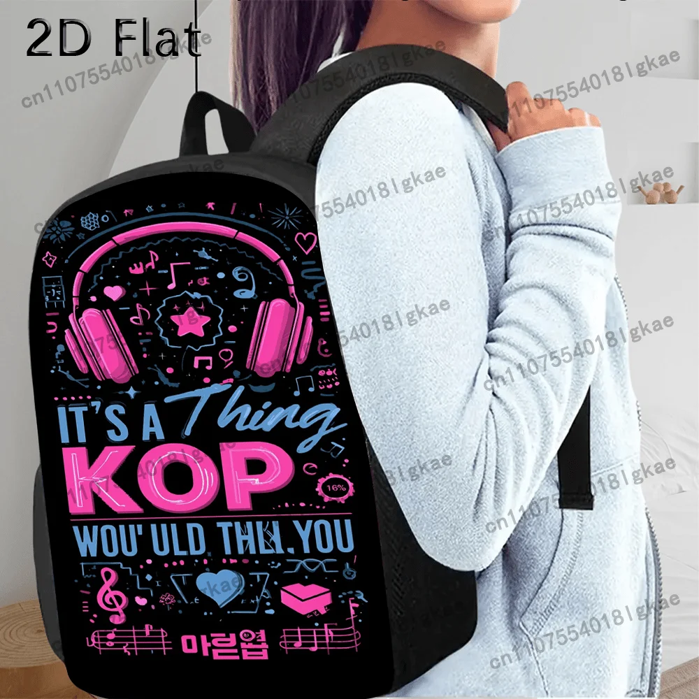 3pcs K-Pop Themed Backpack Set for & - Korean Pop Culture Luggage with Korean Text & / Logo Print, Large Backpack + Pencil Case