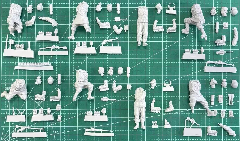 1/35 Scale Die-Cast Resin Figure Model Kit German Army Motorized Infantry 8 Figures (No Tank) Unassembled and Unpainted