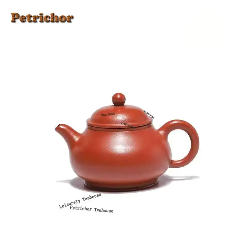 190Ml Authentic Yixing Purple Clay Teapots Master Handmade Pan Pot Raw Ore Zhu Mud Kettle Chinese Zisha Tea Set Collection Craft