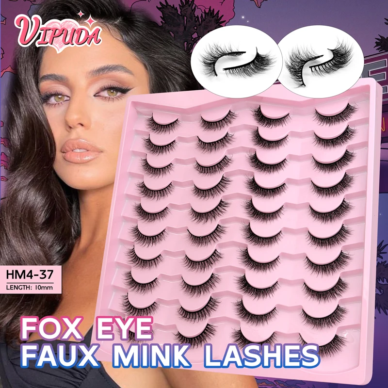 20 Pairs Mixed Shape Faux Mink Winged Eyelashes New Cat-Eye 3D Fluffy Soft Eyelash Reusable Full Strip Lashes Extension Makeup