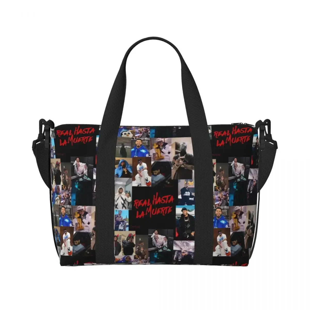 مخصص Anuel AA بورتوريكو مغني الراب والمغني MIRAME البقالة حمل أكياس التسوق النساء سعة كبيرة رياضة حقائب السفر الشاطئ