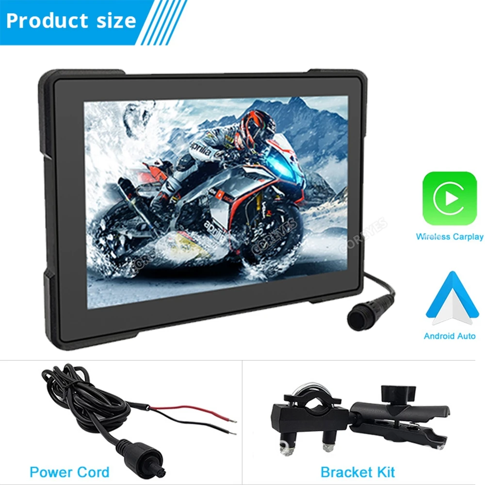 Coreyes 512t tela da motocicleta carplay xadv moto navegação tela à prova dwaterproof água portátil motocicleta sem fio android monitor automático