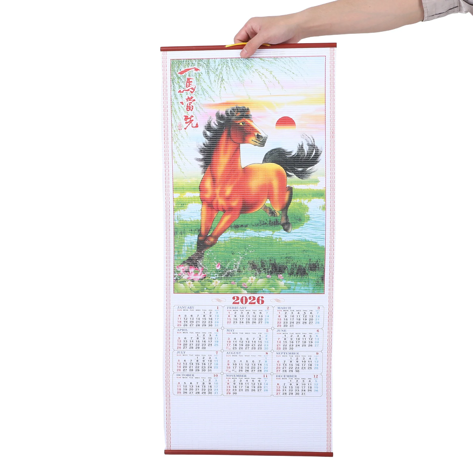 

Китайский ежедневный календарь на Новый год, лунные подвесные ежемесячные календари на 2026 год