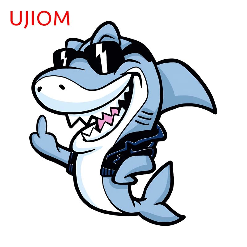 UJIOM Shark Flip The Bird Picture Wall Sticker Enchanting Scratch Proof Picture Decal Suitable For Pretty Adhesive Wallpaper