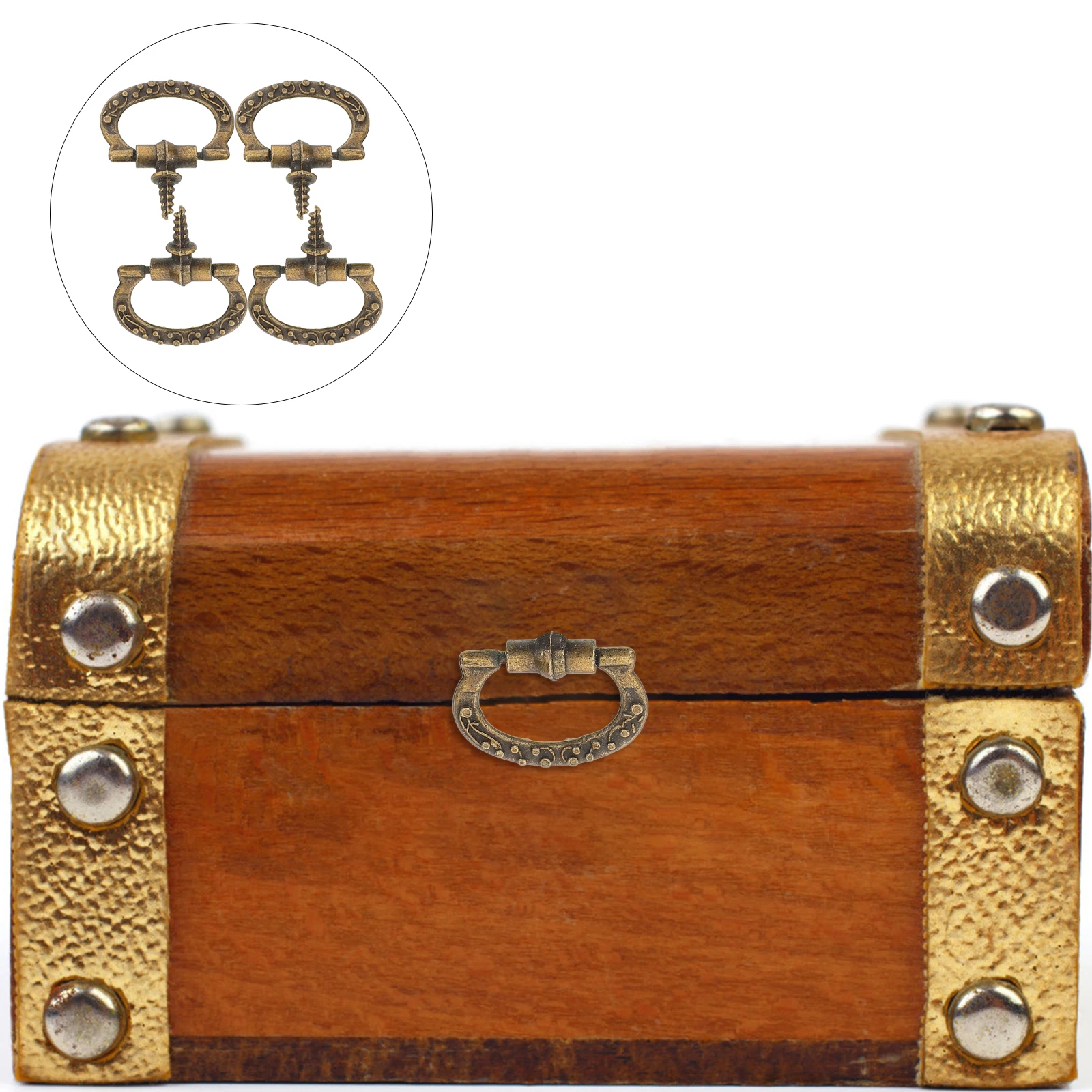 

10 Pcs Alloy Handle Drawer Pulling Handles Cabinet Knobs Dressing Table Tiny Jewelry Boxes Dark Brown Thread Mini Travel