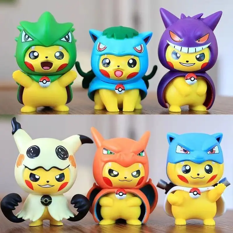 

Cosplay yellow electric mouse figure collectible toy anime car cake desktop decoration toy