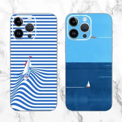 Sailing Ship Boat Phone Case For iPhone 15,14,13,12,11,Pro Max,Plus,Mini,X,XS,XR,8,7,6,5,5C,S Plus SE Transparent Soft Case