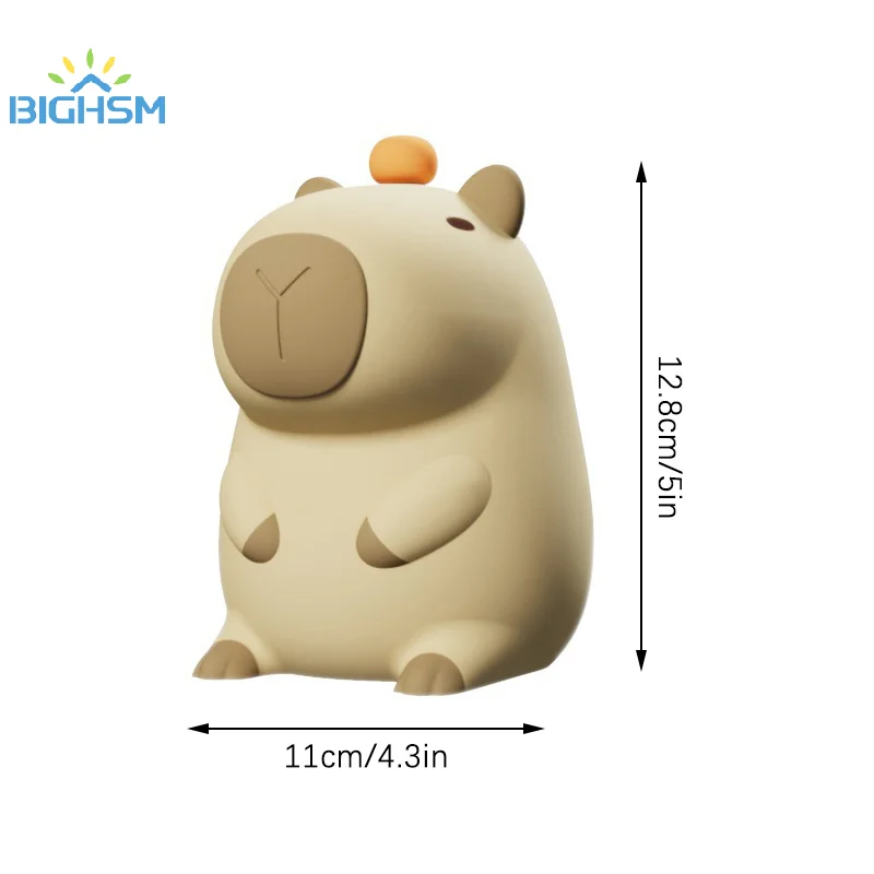 ซิลิโคน Capybara LED Night Light ตารางโคมไฟสัตว์ Touch Sensor Sleep ไฟเด็กข้างเตียงตกแต่งห้องนอนของขวัญวันเกิด