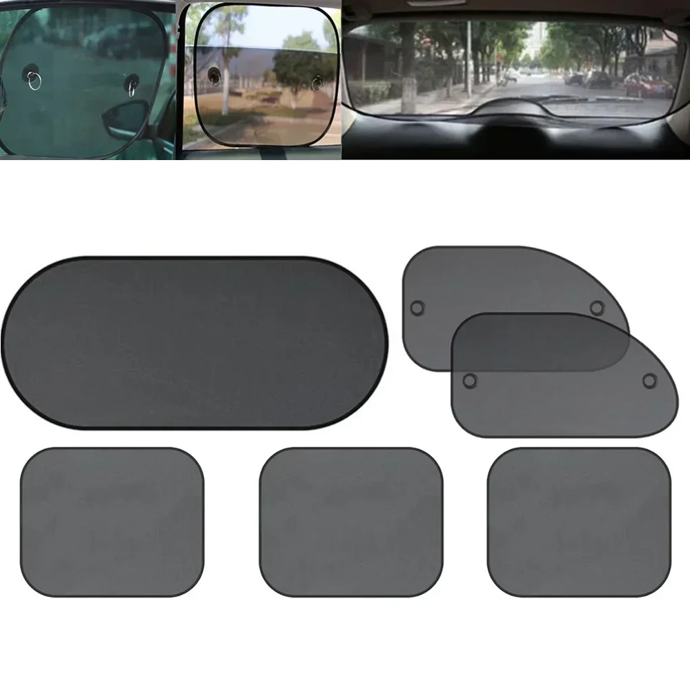 1Set Black Window Curtain Side Glass Mesh Sunshades Accessories Auto Front Rear Car Window Sunshade Cover Sun UV Protection