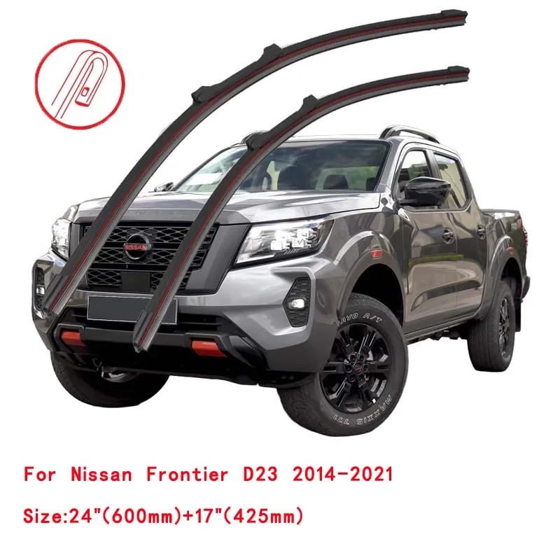 Balai d'essuie-glace de pare-brise de voiture en caoutchouc Double, pour Nissan Frontier Navara NP300 Pick Up D22 D40 D23 1997 2000 2004 2010 2016 2019 2022