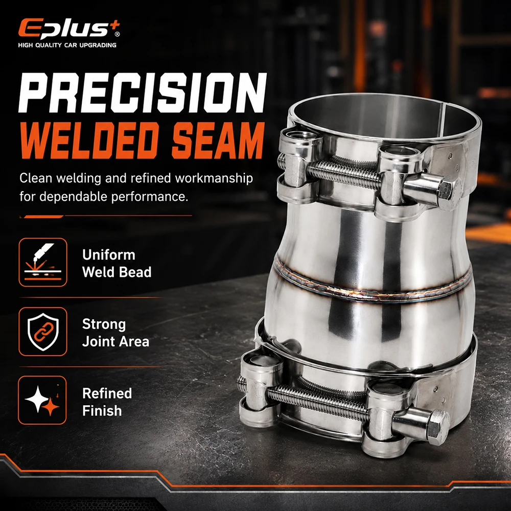 39-63mm ID Universal-Edelstahlrohradapter, gerader Reduzierverbinder für Auto- und Motorrad-Auspuffrohre, schweißfrei – Detail 4