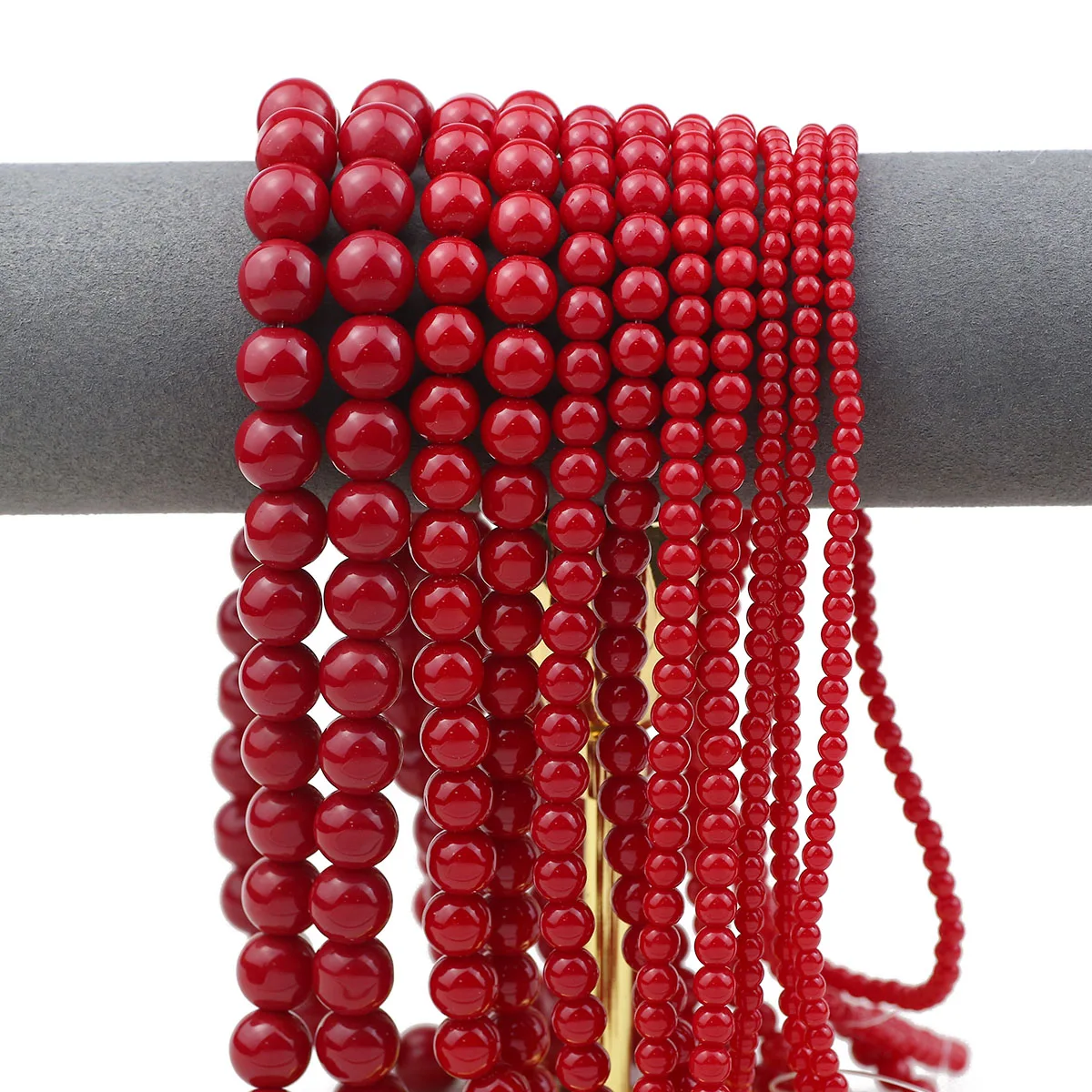 Natural Stone Beads Synthetic Red Coral Round Loose Spacer Beads For Jewelry Making DIY Bracelets Accessories 15'' 4/6/8/10/12mm