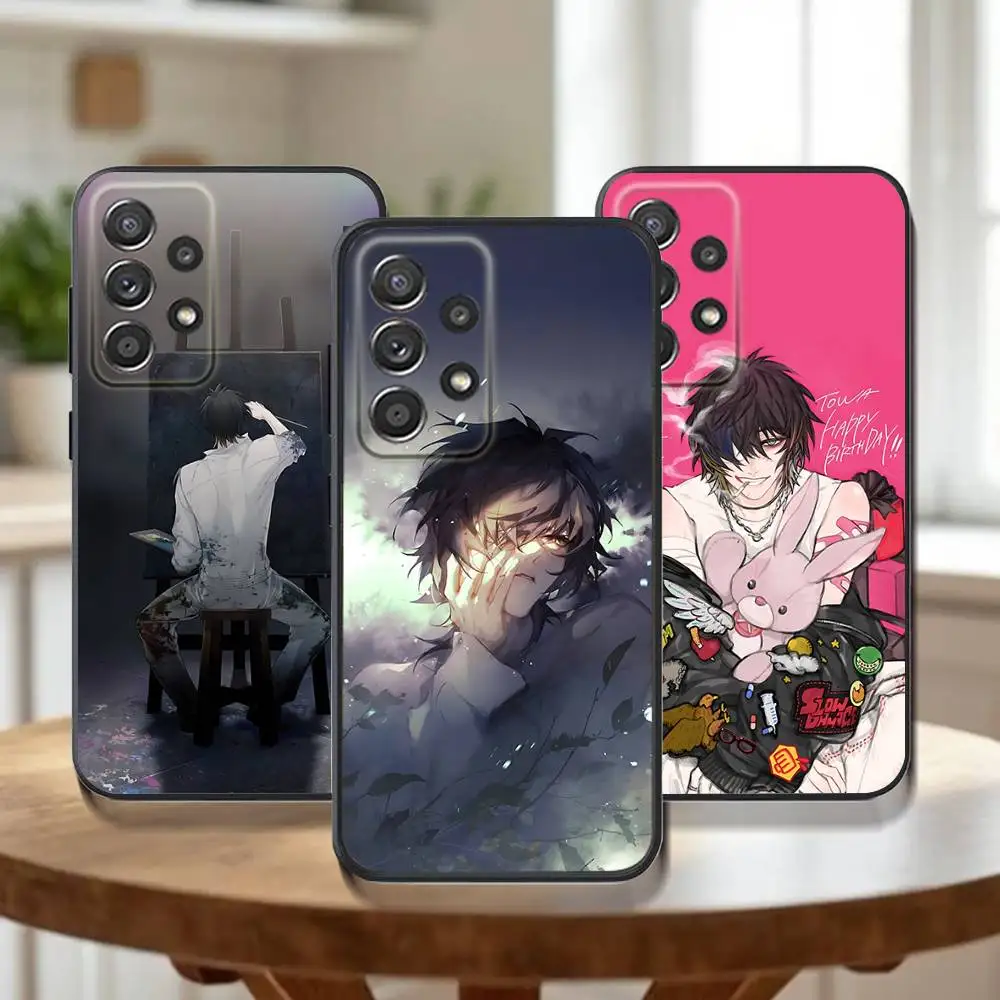 

Towa Slow Damage Phone Case For Samsung Galaxy A73,31,32,72,41,53,52,71,22,5G,Note,J7,8,9 Soft Black Cover