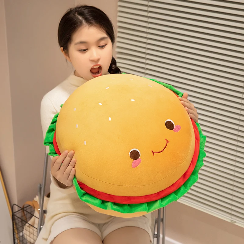 Burger cushion plush toy creative design cute, cute, soft, comfortable, accompanying, soothing, trendy decoration gift