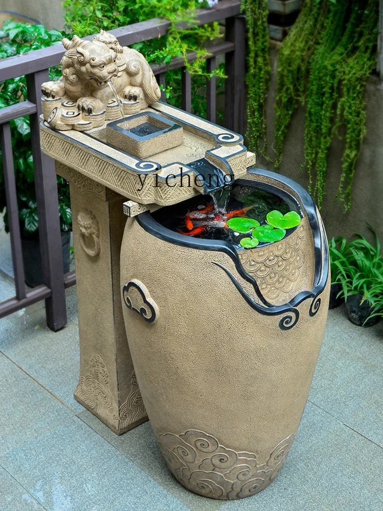 ZK outdoor large-scale Chinese-style water circulation ornament courtyard garden balcony fish pond landscaping fish tank