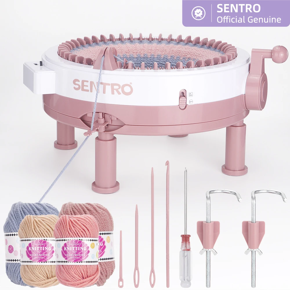 

SENTRO New Knitting Machine 48 Needles with Row Counter, Rotating Double Knit Loom Machine Kit for Beginners, DIY Scarf Hat Sock