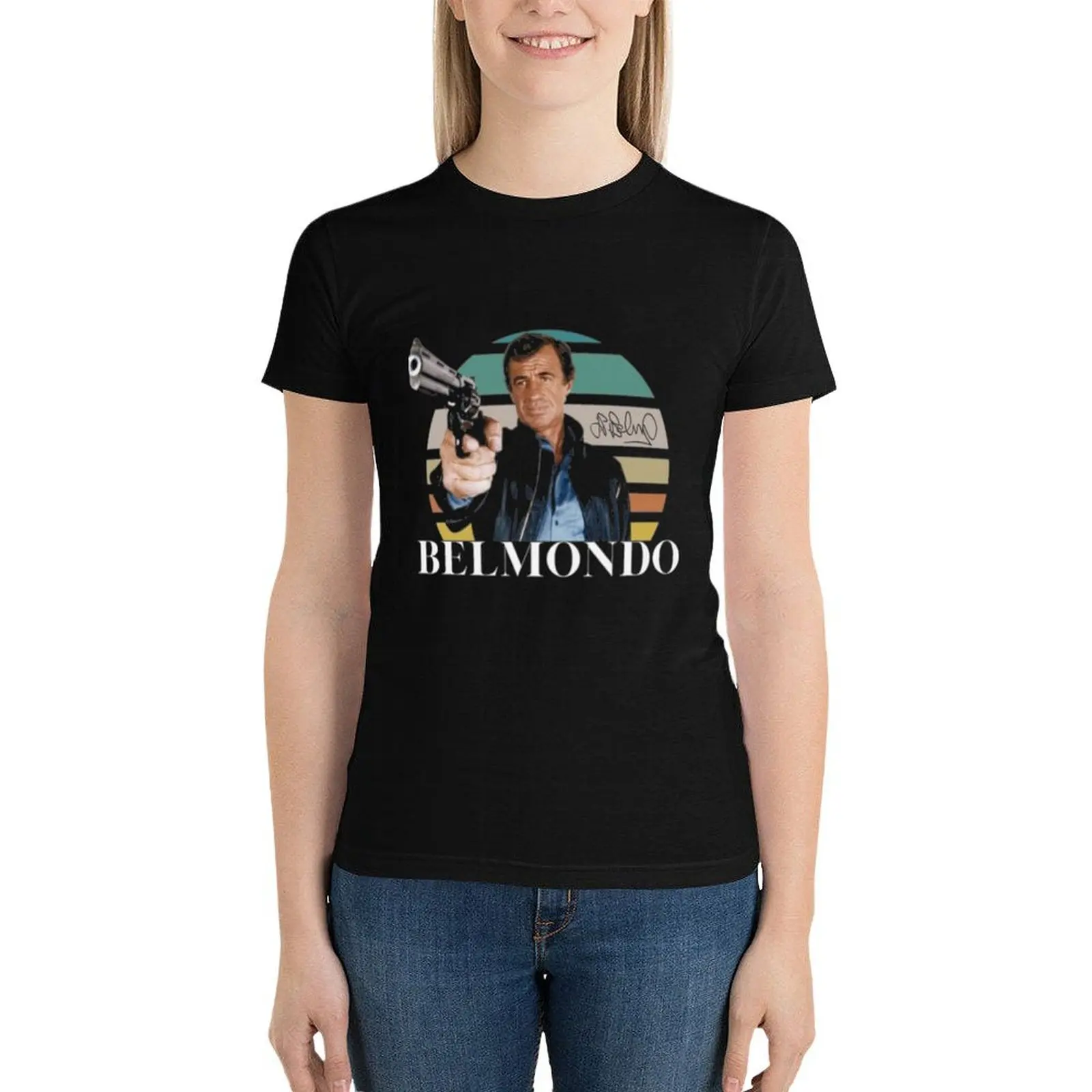 Jean Paul Belmondo T-Shirt tees korean fashion graphics workout shirts for Women