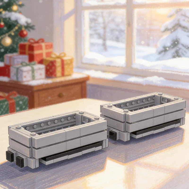 188개 MOC 2 플랭크 좁은 트럭 기차 모델 블록 조립 장난감 크리스마스 선물 창의적 교육 아이디어