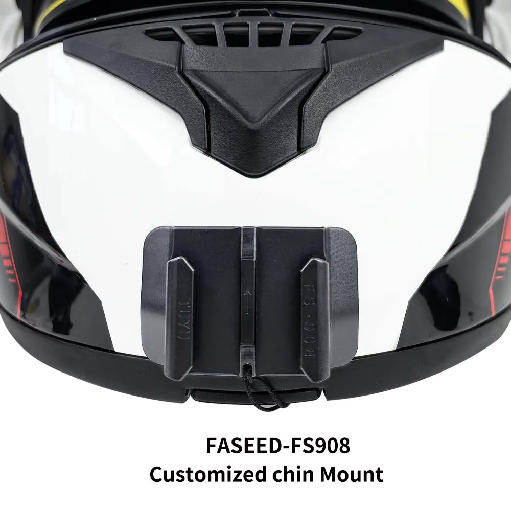 For FASEED 816 861 V1 V8 606 Customized Motorcycle Helmet Chin Mount for GoPro Insta360 X4 X3 X2 Rs DJI 5 4 3 Camera Accessories