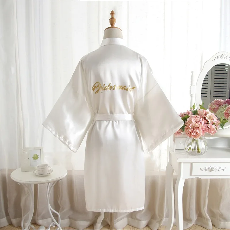 Wedding Bride Bridesmaid Robes for Women Bridal Party Gifts Team Dress Gown Silk Satin Sleepwear Kimono Sexy Summer Bathrobe