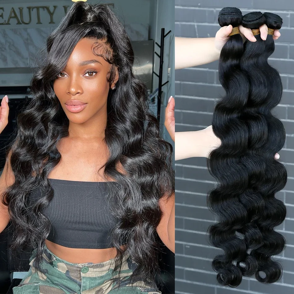 

Peruvian Hair Body Wave Bundles Remy Human Hair Extensions Natural Color Machine Double Weft 3 Or 4 Bundle Deals Body Wave