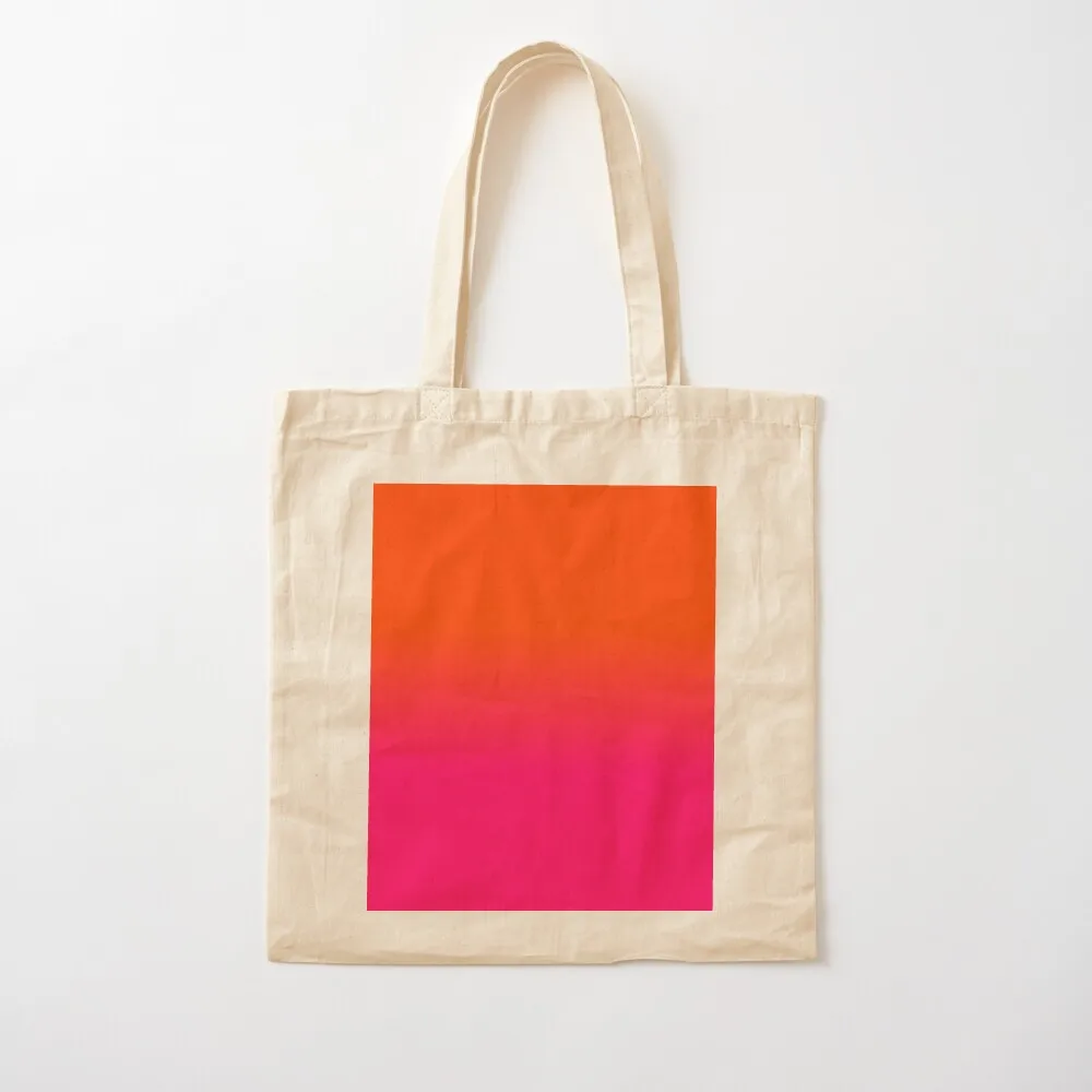 Neon Orange and Neon Pink Ombre Shade Color Fade Tote Bag tote bag university Canvas Portable shopping bag Canvas Tote