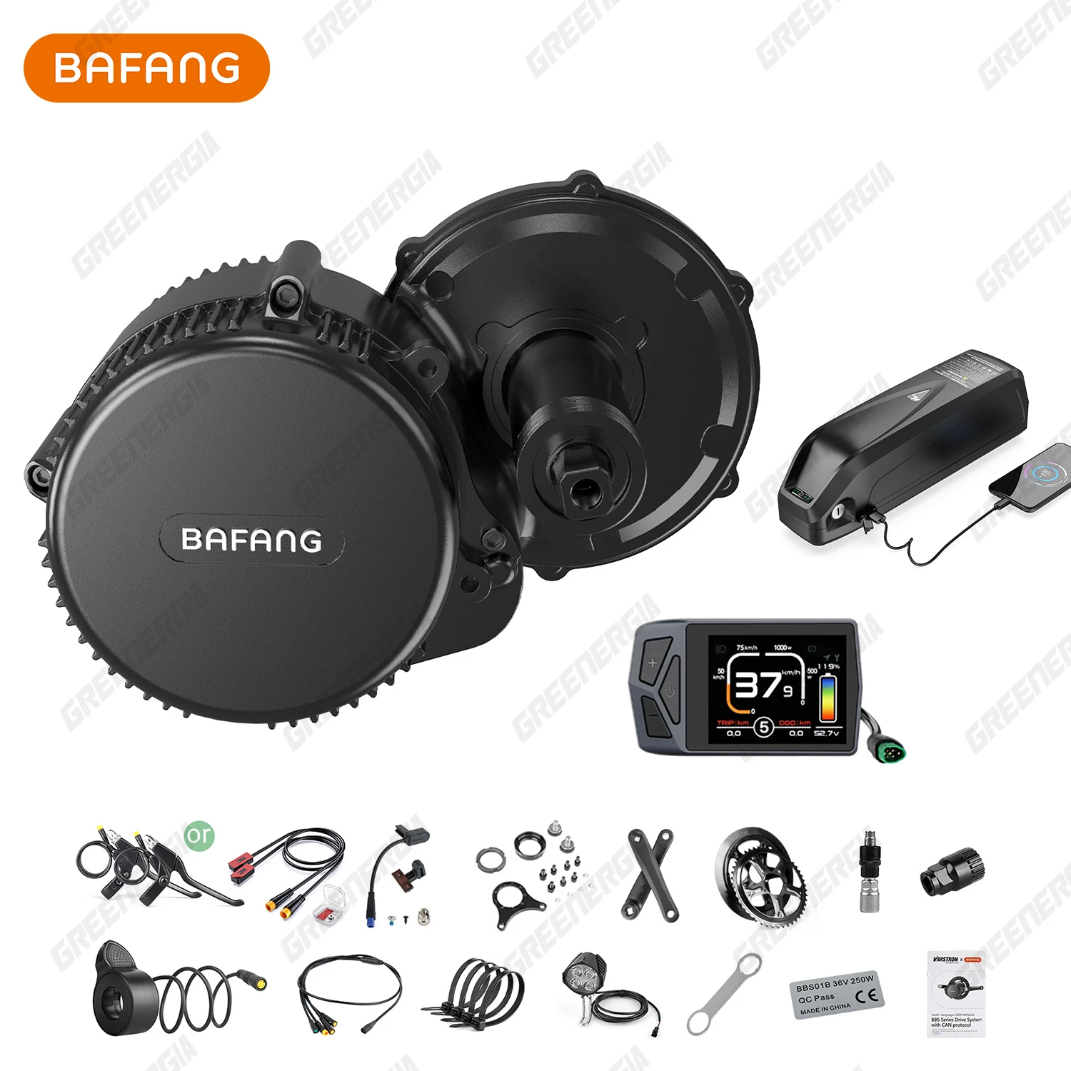 Bafang 48V 500W Mid Drive Motor Kit 48V BBS02 BBS02B Electric Bicycle Conversion Kits 8fun EBike Engine Parts With 48V Battery