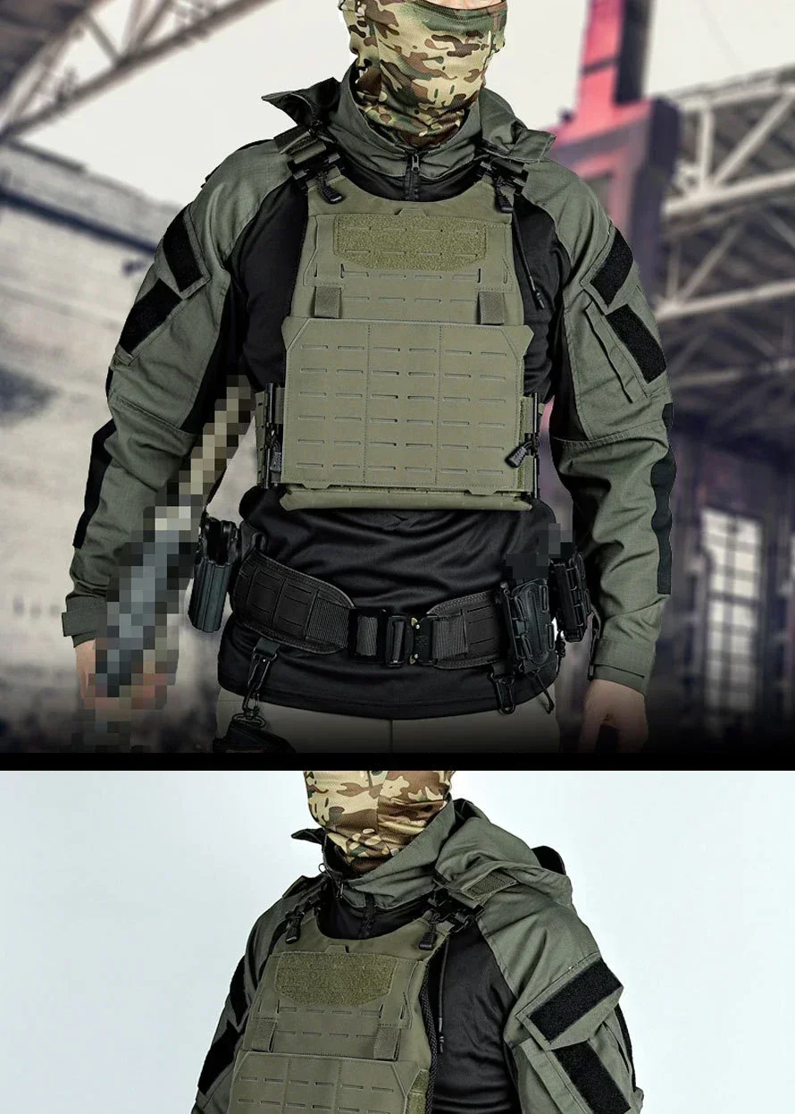 Tactical Combat Shirts Men Long Sleeve Breathable T-shirt Camo Hooded Quick-dry CS Paintball T-Shirt Tops Wear-resisting