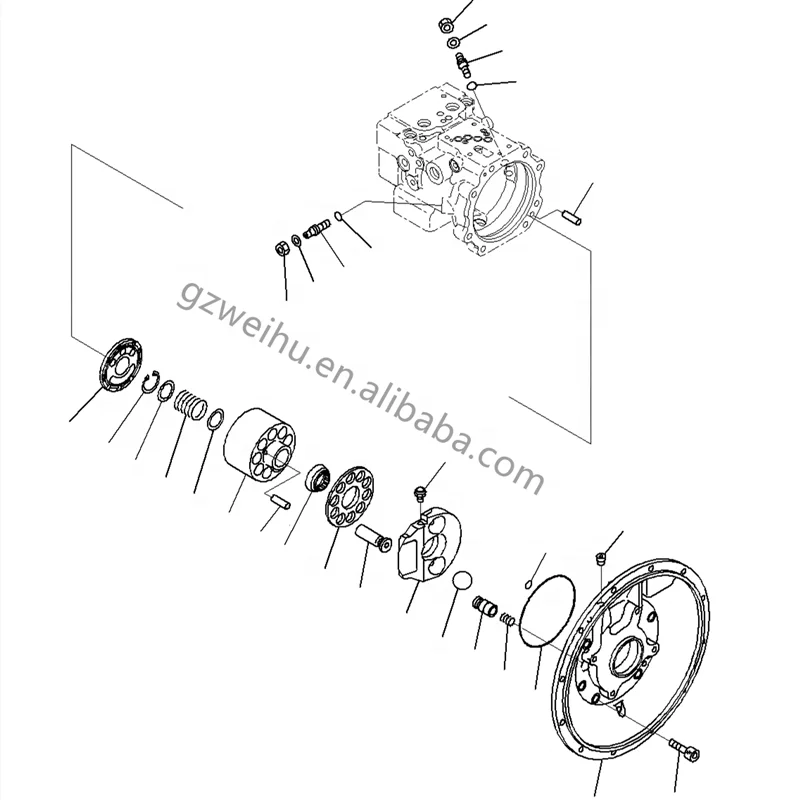 Hydraulic pump parts front housing 708-3t-04220 708-3t-11210 for komatsu excavator pc78us pc70-8 pc78mr-6