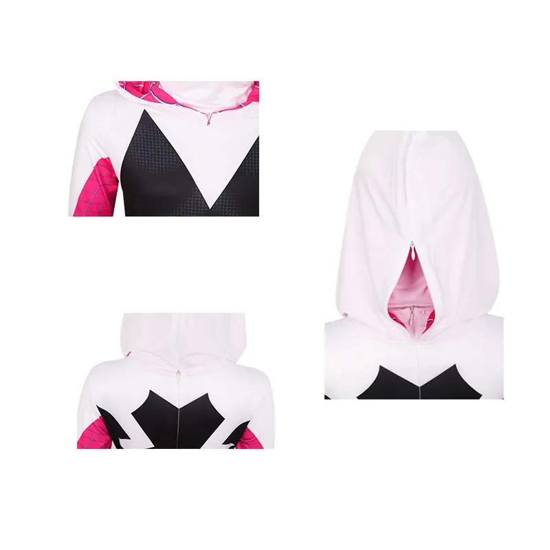 RT01 Gwen Stacy Costumi Cosplay Body per bambini adulti Halloween Zentai 3D Spider Gwen con tuta maschera * JK2