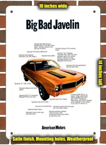 Metal Sign - 1969 BB Javelin - 10x14 inches