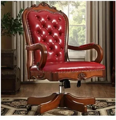 American Leather Office Chairs Modern Furniture Soft Cushion Backrest Chair Home Lift Swivel Retro Boss