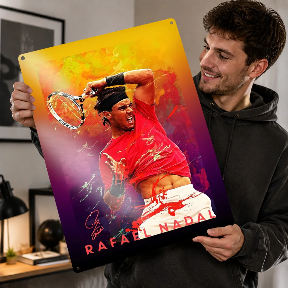 Nadal 2012 French Open Poster Sports Wall Art Personalized Vintage Metal Tin Sign for Man Cave Gym Home Decor Fan Gift Display