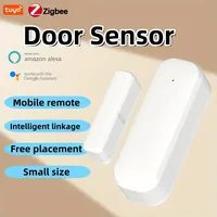 Tuya ZigBee Door Window Sensor Magnetic Contact Alarm Detector Wireless Security Monitoring Works with Smart Life Alexa Google