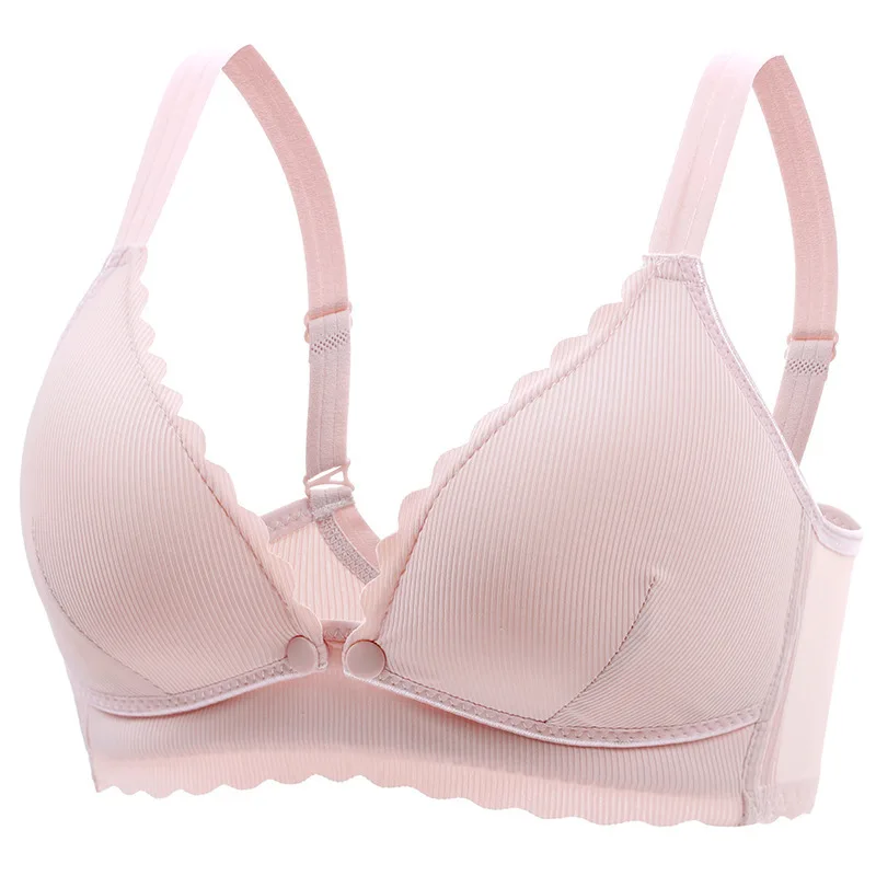 Nursing Solid Color Woman Bra Gathers Prevents Sagging Specially Pregnancy Lady Brassiere Front Clasp Thin Maternity Girl Bra