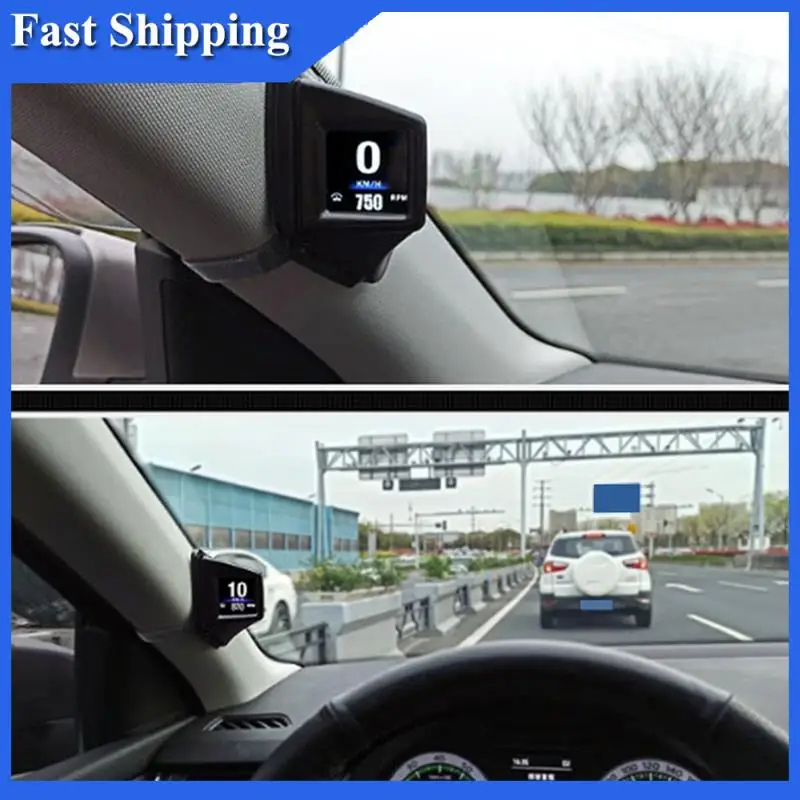 Precise Car Head Up Display, A-Pillar HUD OBDII & GPS Dual System, Speed, RPM, Overspeed Warning, Multi-Function HUD Gadget Repl