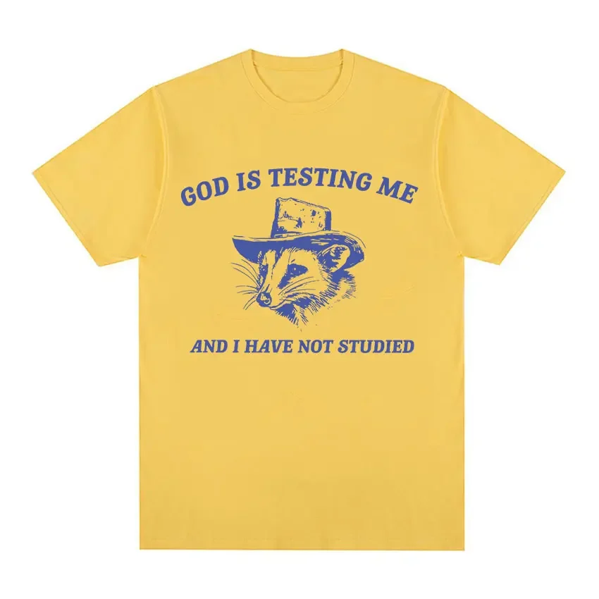 2012God Is Testing Me Graphic T Shirt Men Women Fashion Cotton Short Sleeve T-shirt Harajuku Vintage Oversized T Shirts