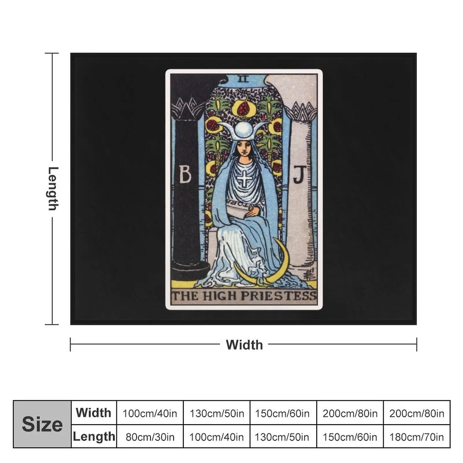 II. The High Priestess Tarot Card Throw Blanket Decorative Throw Decorative Sofa Blankets