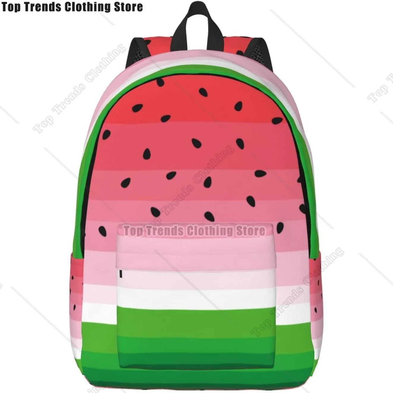 Funny Watermelon Cute Fruit Backpack for Girls Boys Women Lightweight Canvas Bookbag Casual Daypack for Travel Outdoor 15 Inch