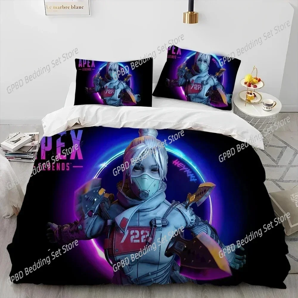 

Luxury New 3D Print A-Apex Legends Bedding Set Duvet Cover Bed Set Quilt Cover Pillowcase Queen Size Boys Adult Bedding Set
