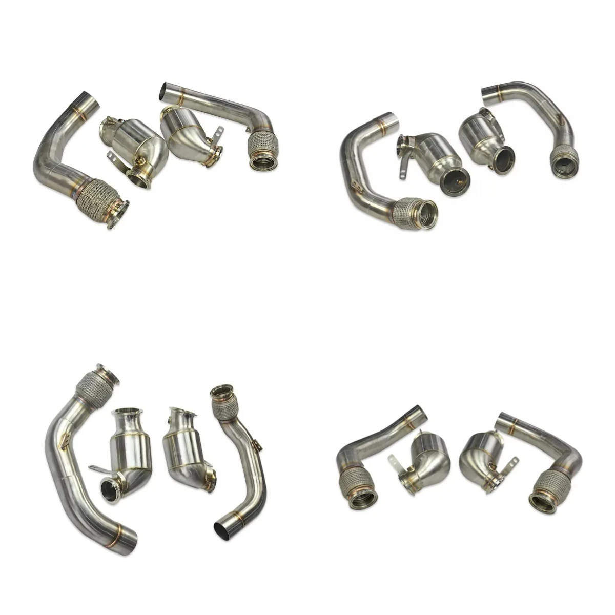 Catted Heatshield Exhaust Downpipes for S63 S63b44 Engine F90 M5 F91 F92 F93 M8 4.4T 2018+