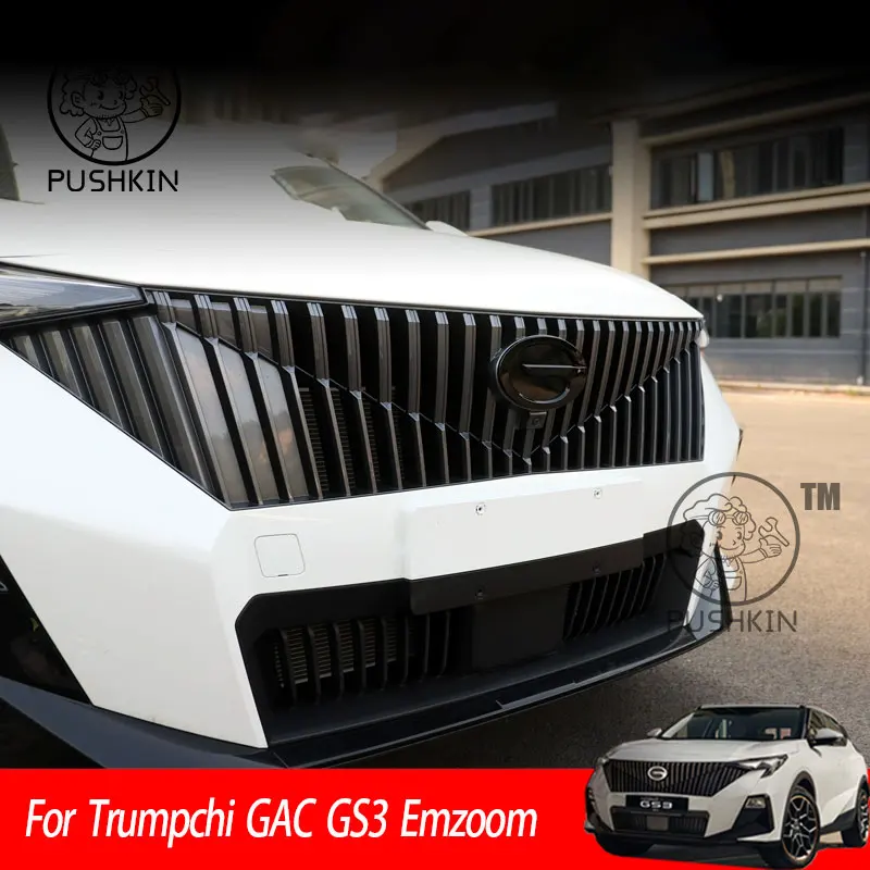 

For Trumpchi GAC GS3 Emzoom 2024 2025 3D ABS Sticker Car Front Emblem Badge Decals Black Badge Logo Emblem Cover Car-Styling