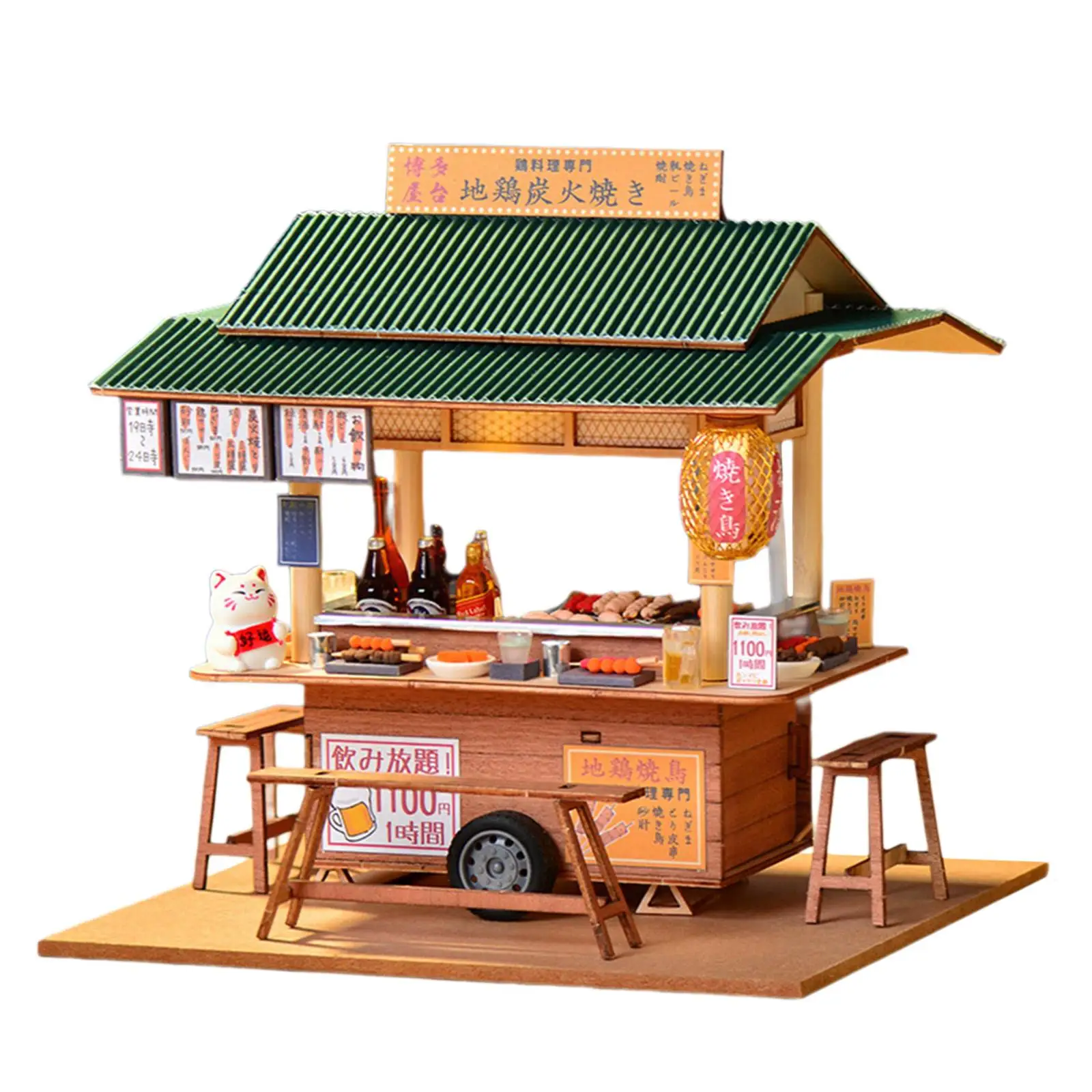 Mini tienda molde DIY casa de muñecas en miniatura Kits de casa de bricolaje de madera casa de juguete ensamblada