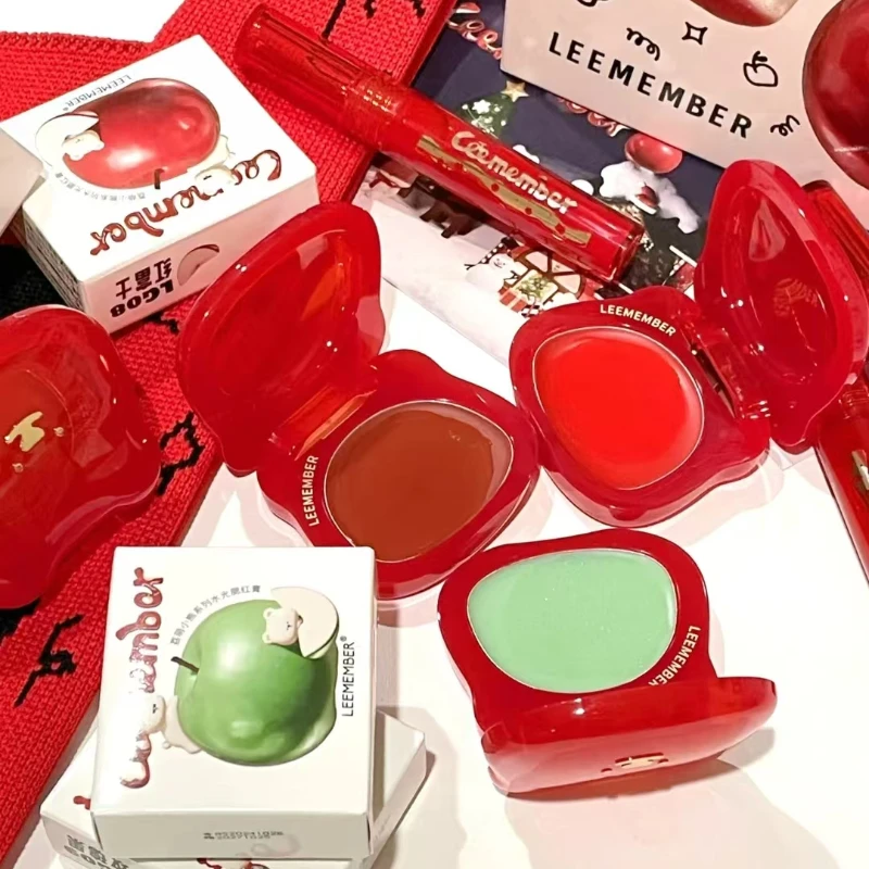 

LEEMEMBER Cosmetics Christmas WaterLight Shimmer Blush Lipstick Multiuse Red Apple Clear Cheek Long-lasting Easy To Wear Makeup