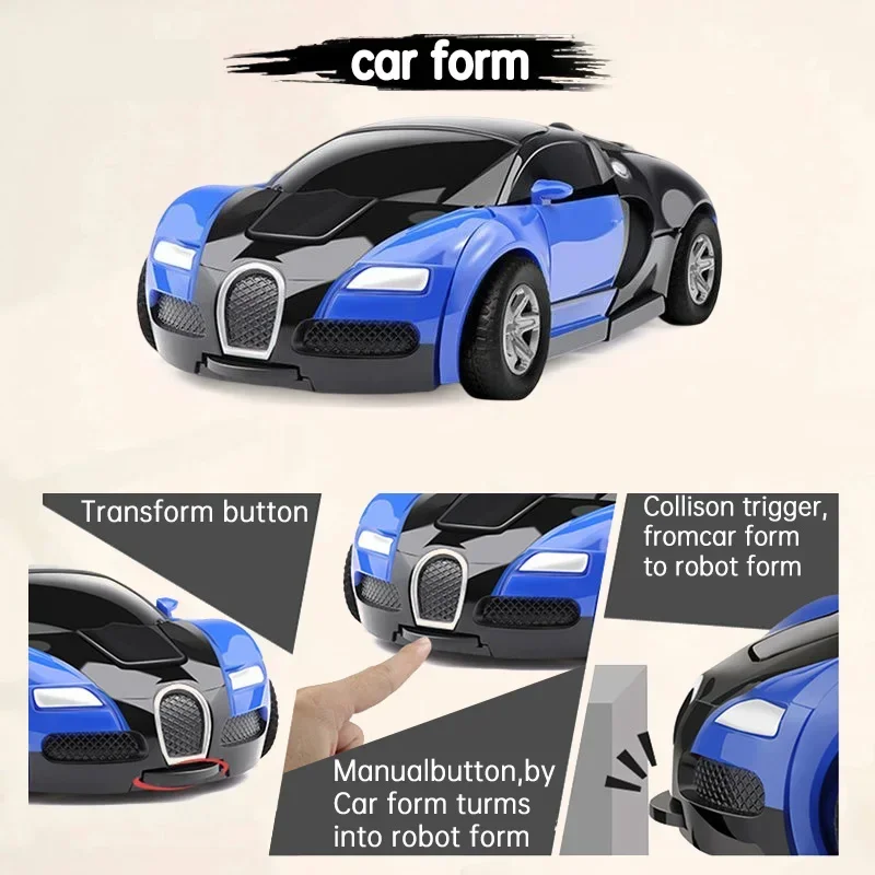 Children Deformation Vehicle Toys Car Collision Inertia One Click Deformate Robot Cars Vehicles Toy Gifts for Kids